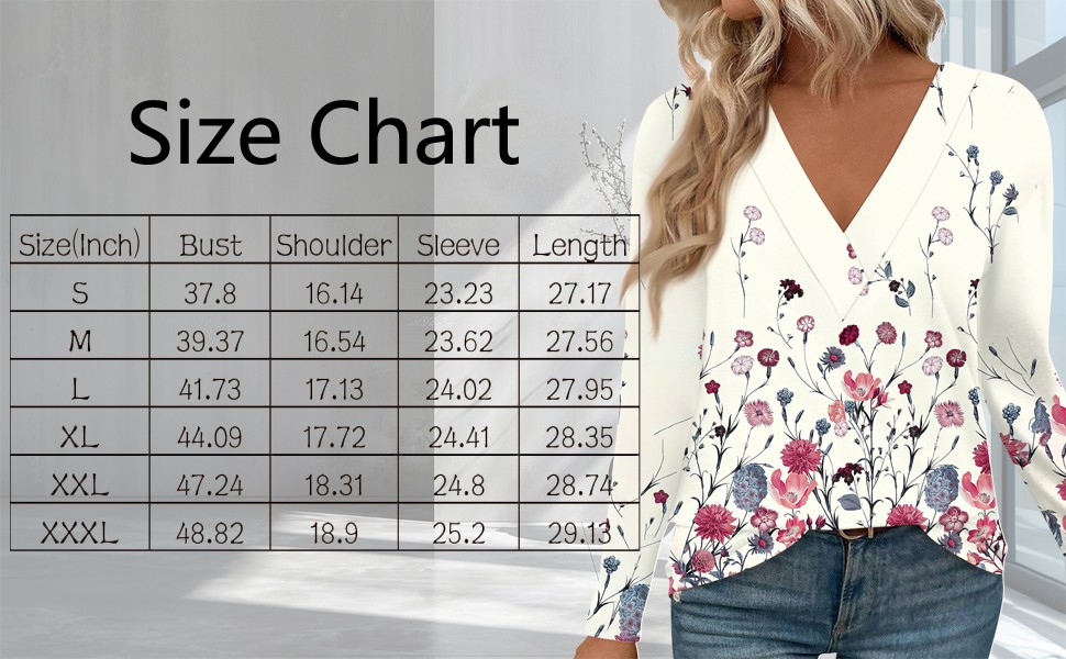 Womens Long Sleeve Tops V Neck Shirts Casual Basic Trendy Tee