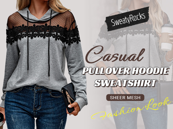 Floral Lace Pullover Sweatshirt