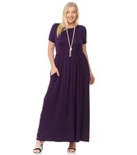 MAXI SWING SEXY DRESS PLUS SIZE CASUAL CLASSIC POCKETS EMPIRE WAIST