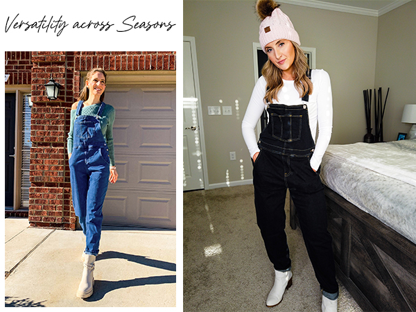 Overalls for Women Loose Fit Jean Denim Bib Jumpsuit PAGHOGG