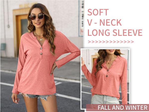 Womens Casual Crew Neck Long Sleeve Tops Puff Sleeve Tee Solid Color Blouse