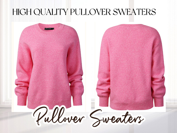 Ribbed Cuffs Slouchy Fall Sweaters