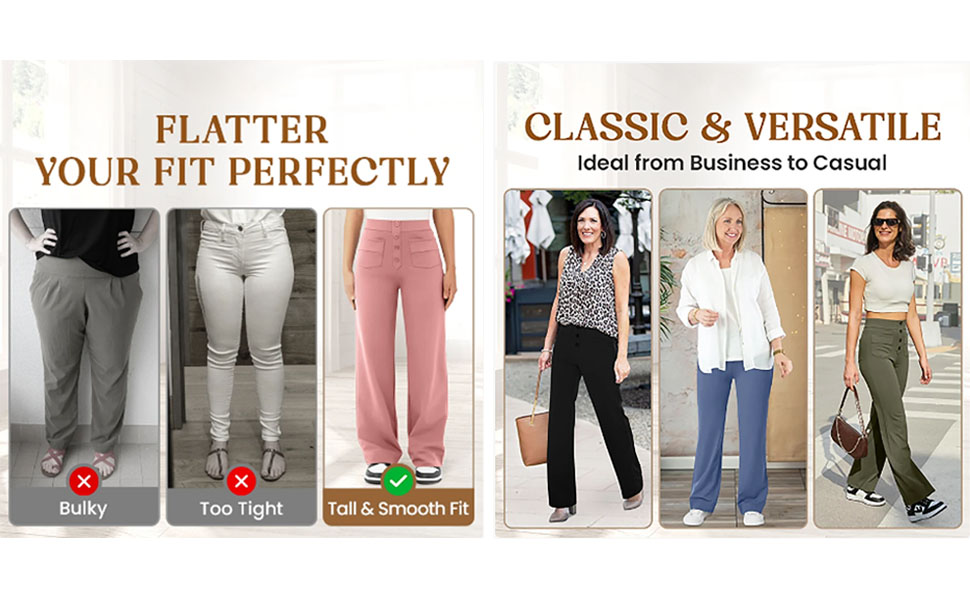 FlexiPants - Women''s Casual High Waist Stretch Pants