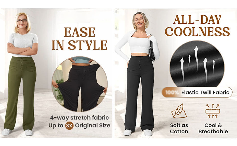 FlexiPants - Women''s Casual High Waist Stretch Pants