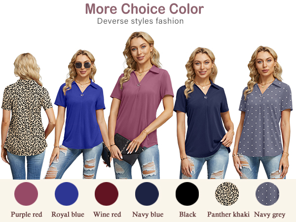 V Neck Shirts Casual Loose Tops Blouses 