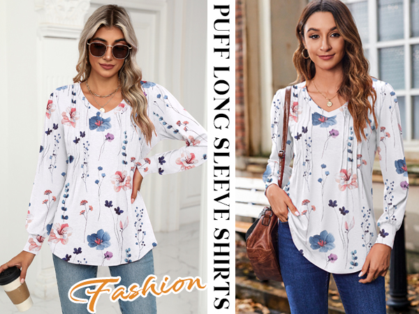 v neck floral blouse for ladies