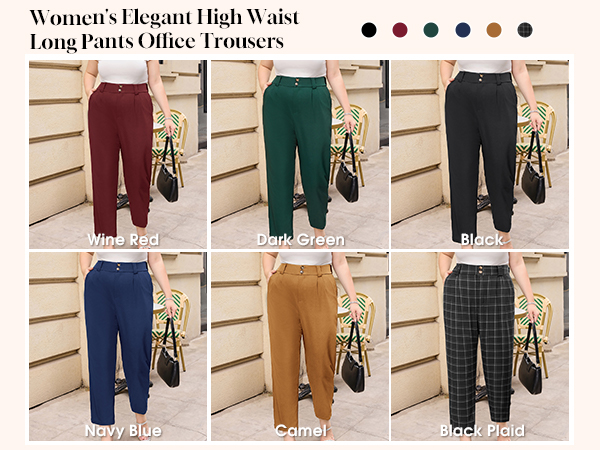 Women''s Plus Size High Waisted Stretch Work Casual Pants