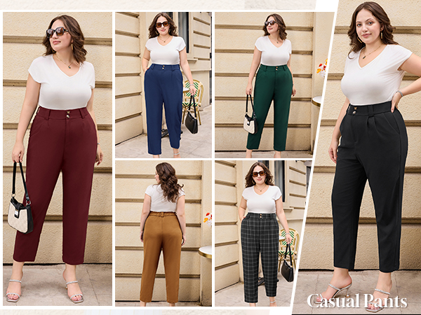 Fall Winter Work Casual Pants plus size for women