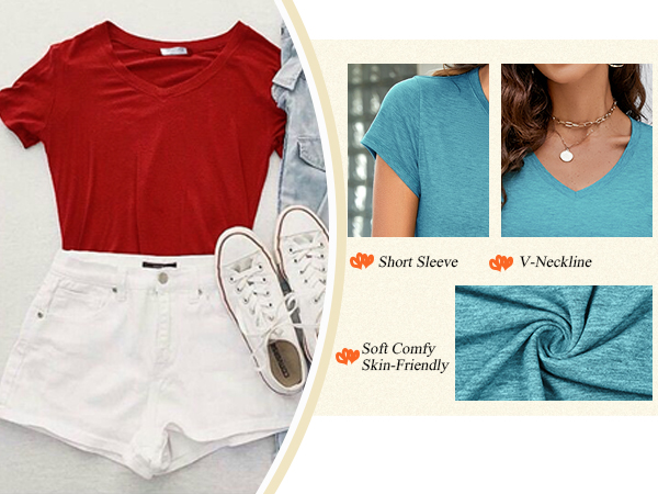 v neck t shirts for women