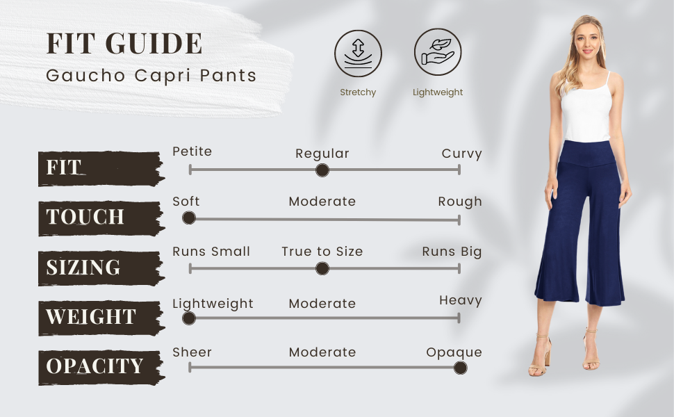 COMFY CAPRI PANTS FIT TOUCH SIZING WEIGHT OPACITY REGULAR SOFT TRUETOSIZE LIGHTWEIGHT OPAQUE