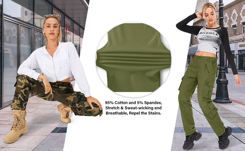 Relax Fit Cargo Pants Multi Pockets Combat Military Outdoor Long Pants Trousers women