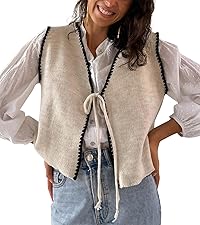 tie up sweater vest