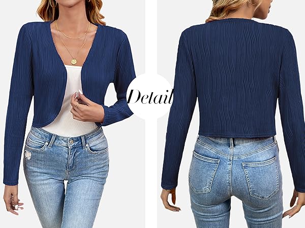 Ribbed Cropped Bolero Shrugs