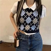 Japnese Jk Clothes aesthetic sweater vest teen girl fairy cute preppy tops academia vintage clothing