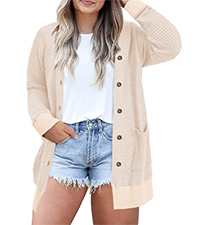 plus size waffle knit cardigan