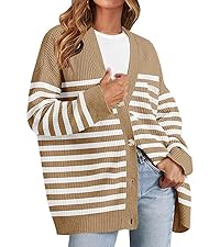 Oversized Striped Cardigan