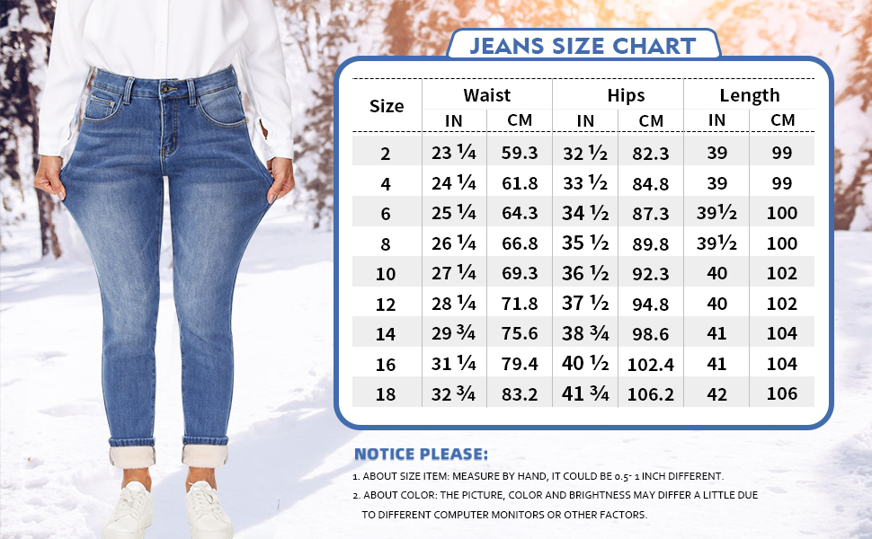 fleece lined jeans women winter