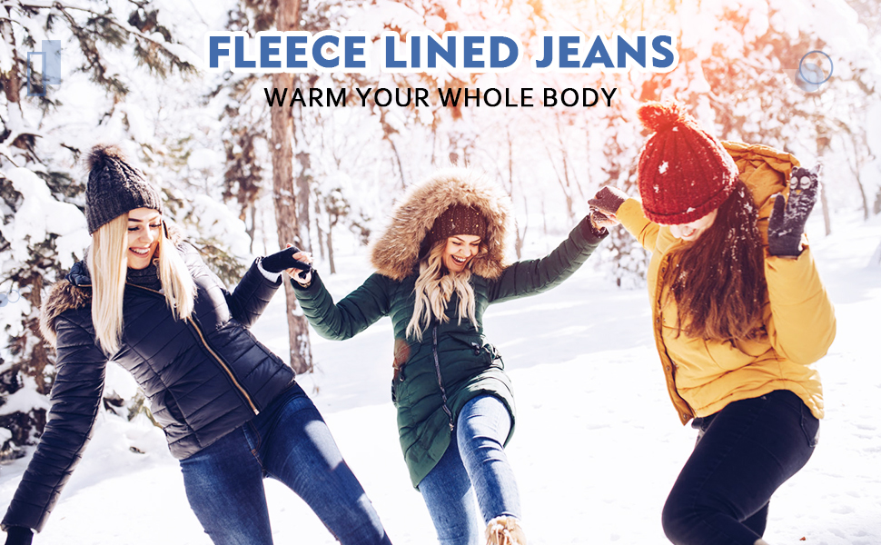 fleece lined jeans for women