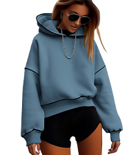 Cropped Hoodies Sweatshirt  Fall Winter Clothes Casual Long Sleeve Pullover Tops Loose Y2K Hoodies