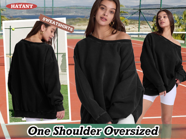 Hatant Sweatshirts for Women Oversized Hoodies for Women Women''s Fashion Hoodies & Sweatshirts Black