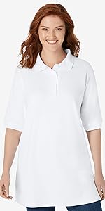 Short-Sleeve Polo Tunic