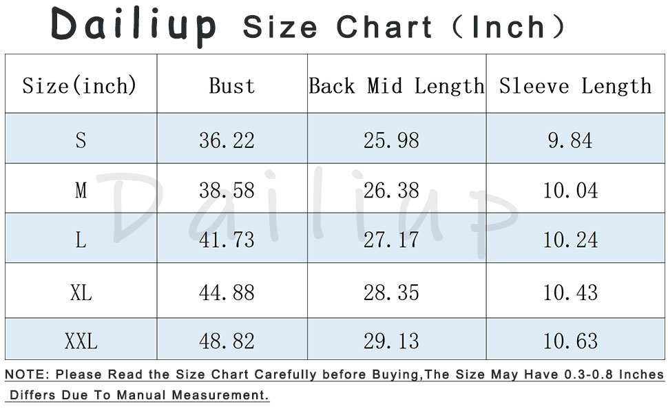 clothing size chart