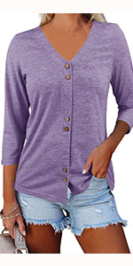 button down v neck cute t-shirts