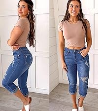 ripped capri jeans