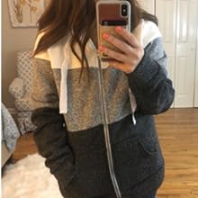 Newbestyle Women''s Casual Color Block Zip Up Hoodie Jacket with Pocket