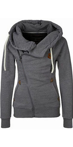 Newbestyle Womens Jackets Oblique Zipper Hoodies Winter Jacket for Women