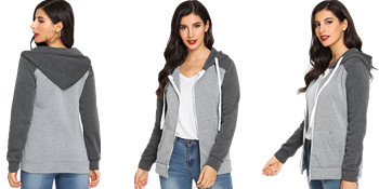 Lightweight Thin Zip-Up Hoodie Jacket for Women with Plus Size