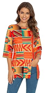 Print Shirt Dashiki Tops