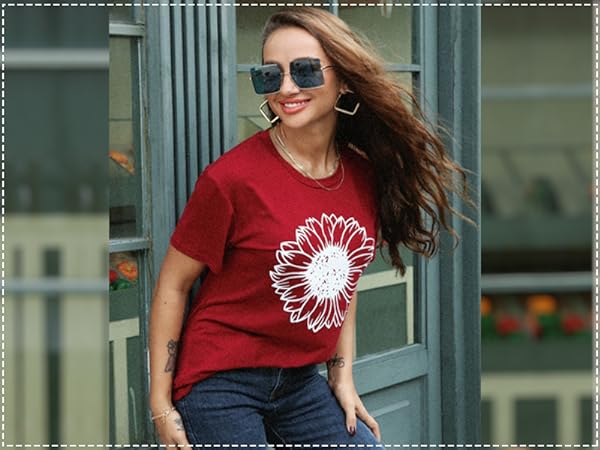 short sleeve tshirtswomens summer crewneck graphic tee