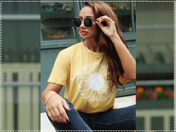 boho graphic tees for women