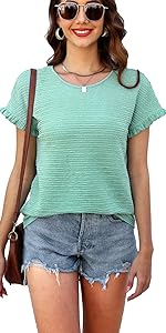 ruffle short sleeve top