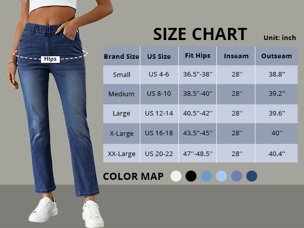 slim straight pull on jeans elastic denim pants women jean trousers high waisted