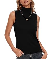 sleeveless mock neck top