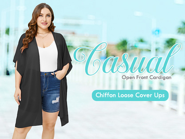 plus size open front cardigan for women