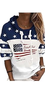 Jesus Christ In God We Trust Flag Hoodie Womens White Sweatshirt Casual Loose Fit Pullover Top USA