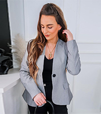 GRAPENT Women''s Business Casual Pockets Work Office Blazer Back Slit Jacket Suit