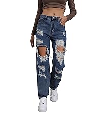 ripped jeans womens blue