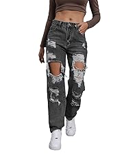 ripped jeans womens grey