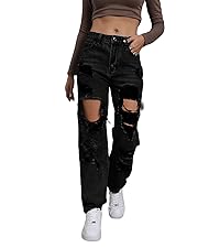 ripped jeans womens black