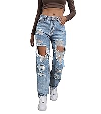 ripped jeans womens light blue