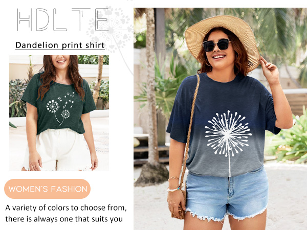 plus size dandelion shirts for women