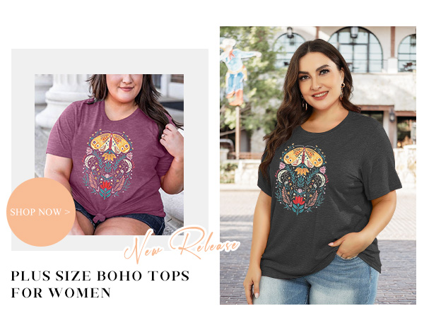 plus size women boho tops