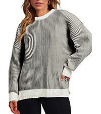 Plus size color block sweater