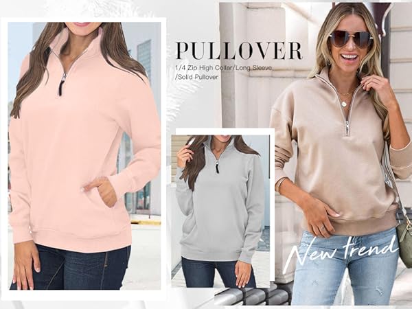 quarter zip pullover women