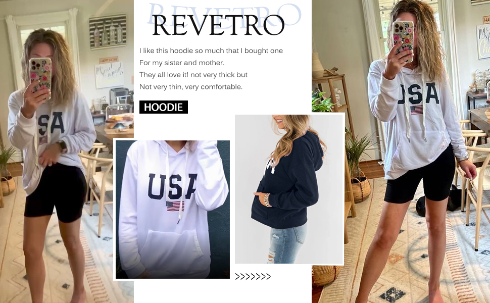 REVETRO Women''s Hoodies Long Sleeve Shirt Casual Graphic Tee Shirt Fall Clothes