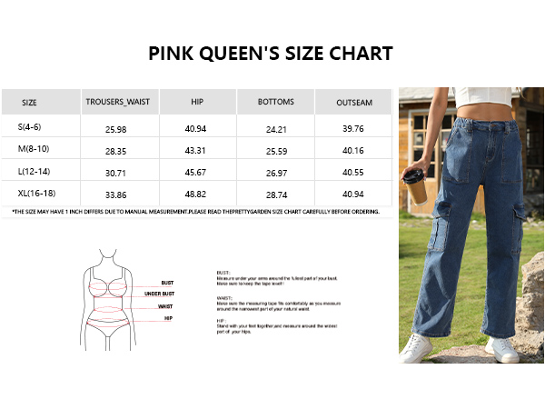 Pink Queen Size Chart